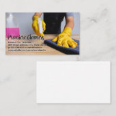 カウンターのクリーニング中の作業者 名刺 (正面/裏面)