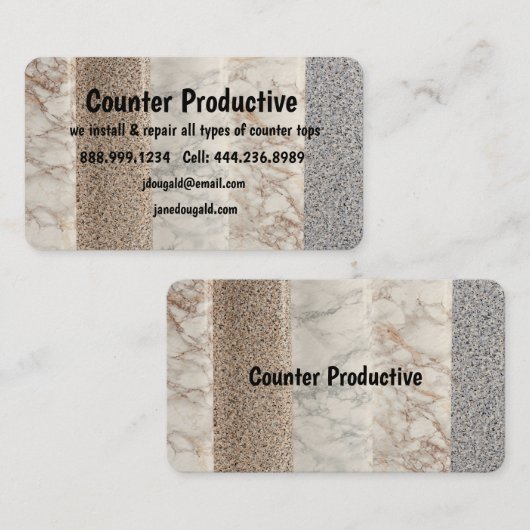 カウンタートップのインストールおよび修復ビジネス 名刺 (正面/裏面)