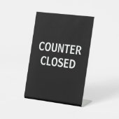カウンター閉じた看板、レジ係カウンター天板 台座サイン (正面)