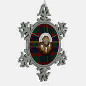 カウンティコルクアイルランドタータンチェックアンドスポーラン スノーフレークピューターオーナメント (左)