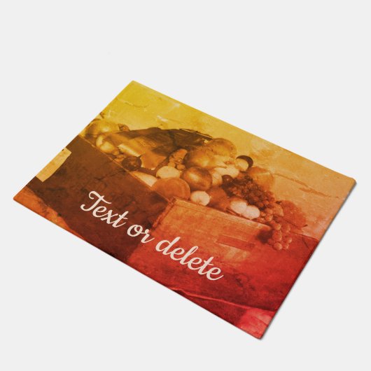 カウンティフェアブルーリボンフルーツパーソナライズされたヴィンテージ ドアマット (アングル)