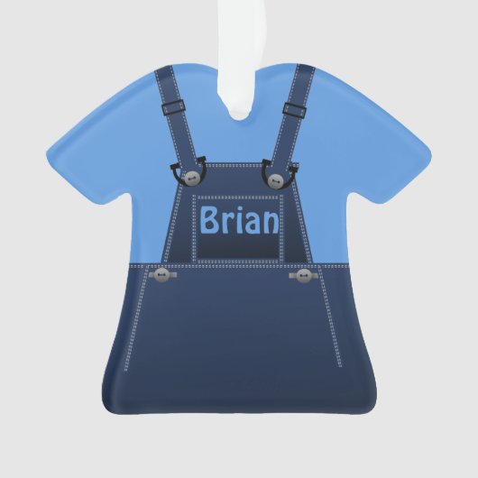 カウンティフォークカウトブルーオーバーオカスタムールズO オーナメント (正面)