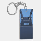 カウンティフォークブルーオーバーオールズカスタムキーチェーン キーホルダー (正面左)