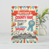 カウンティーフェアの誕生日のパーティの招待状 招待状 (スタンド正面)