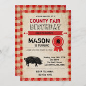 カウンティーフェアの誕生日の招待 招待状 (正面/裏面)