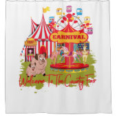 カウンティーフェアへの歓迎-カーニバル シャワーカーテン (正面)