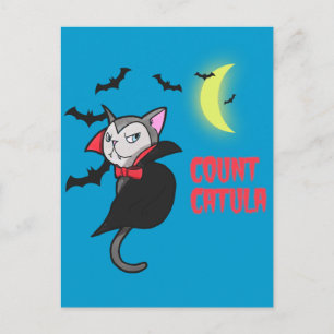 カウントカチュラおかしなハロウィーンキャットパン ポストカード