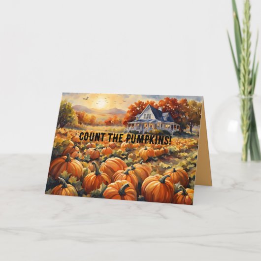 カウントカボチャのホリデーカード カード (正面)