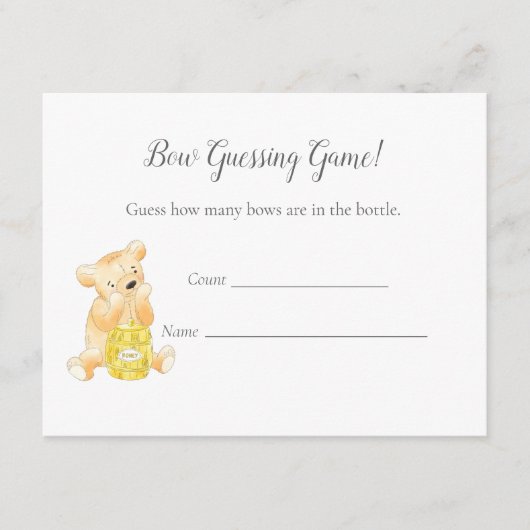 カウントゲームボーイテディベアとビー エンクロージャーカード (正面)