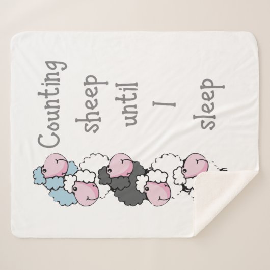 カウントシープ私が寝るまでナイトタイム引用文ことわざ シェルパブランケット (正面(横))