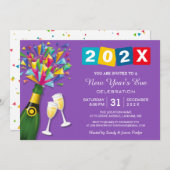 カウントダウンお祝い応援新年のイブパーティー 招待状 (正面/裏面)