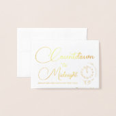 カウントダウンから深夜 – フォイル招待状 箔カード (封筒付き正面)