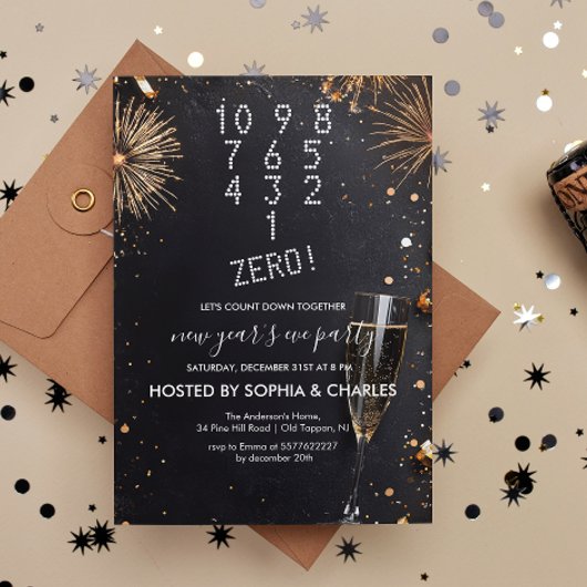 カウントダウンとシャンパン大晦日のパーティー 招待状