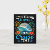 カウントダウンは終わりクルーズの時間 家族でのバケーション カード (黄色い花)