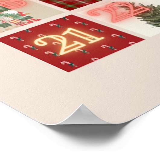 カウントダウンへクリスマス降臨暦のウォールアート ポスター (角)