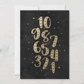 カウントダウンブラックと金ゴールド新年のパーティー 招待状 (裏面)