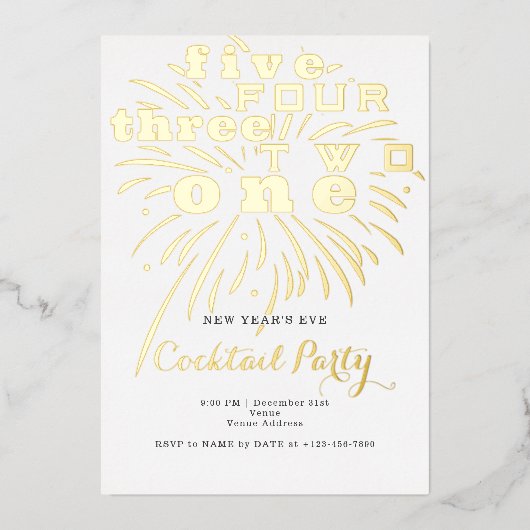 カウントダウンモダンフェスティバル大晦日パーティー 箔招待状 (正面)