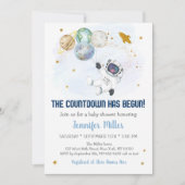 カウントダウン宇宙飛行士による宇宙のベビーシャワーが始まった 招待状 (正面)