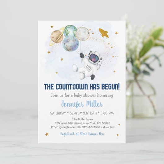 カウントダウン宇宙飛行士による宇宙のベビーシャワーが始まった 招待状 (スタンド正面)