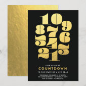 カウントダウン - 大晦日パーティーの招待 招待状 (正面/裏面)