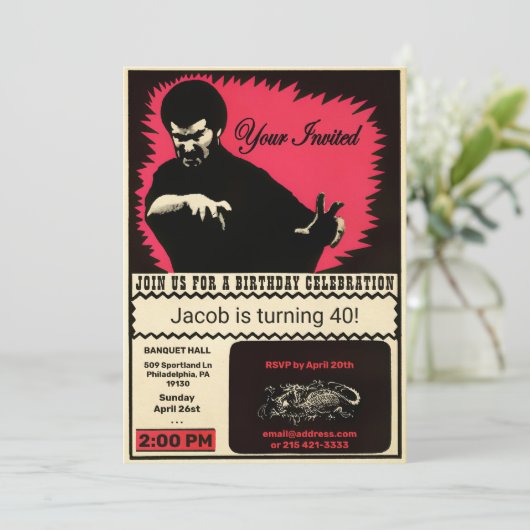 カウントダンテスタイルのカスタマイズ 招待状 (スタンド正面)