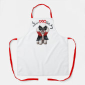 カウントドッグキュラビチョンフリースドッグおかしなハロウィーン エプロン (正面)