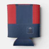 カウントフォークオーバーオール赤いハート パーソナライズされた 缶クーラー (裏面)