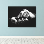 カウントマネーハンズ白黒ヴィンテージスケッチ キャンバスプリント (インサイチュ (ウッドフロア))