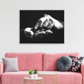 カウントマネーハンズ白黒ヴィンテージスケッチ キャンバスプリント (インサイチュ (リビング))