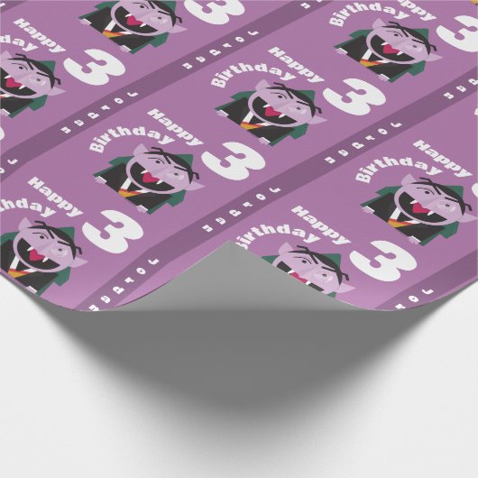 カウント子供の誕生日名セサミストリート ラッピングペーパー (角)