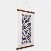 カウント恵み心配しない装飾タイポグラフィ 吊り下げ型タペストリー (傾斜あり)