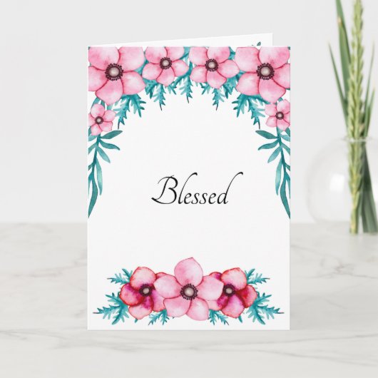 カウント恵み水色の位置（ピンク） サンキューカード (正面)