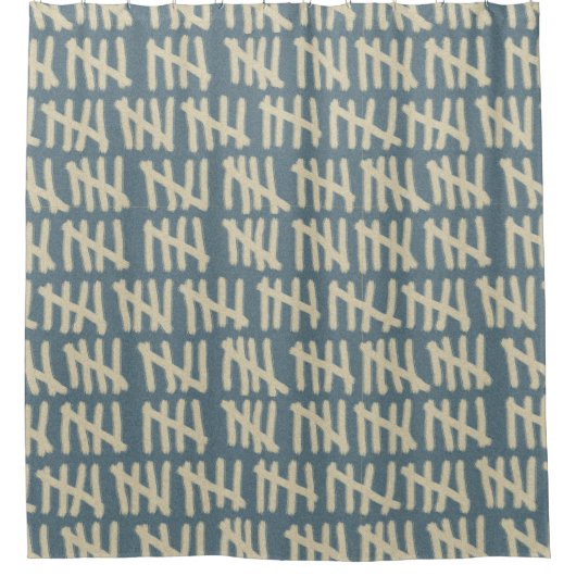 カウント日任意の色に大きなプリントクリーム シャワーカーテン (正面)