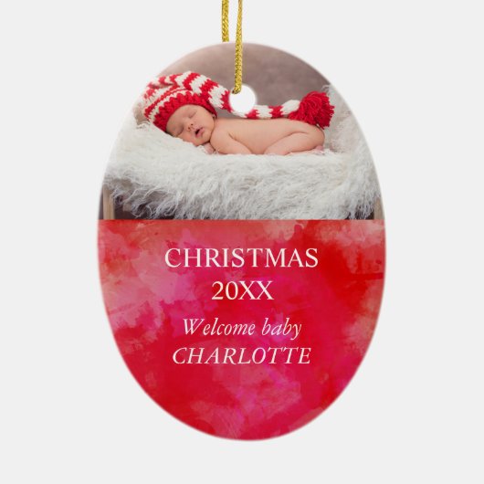 カウント私たちの恵み写真水の色クリスマス セラミックオーナメント (裏面)