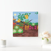 カウント・ガーデンまでの時間 スクエア壁時計 (ホーム)