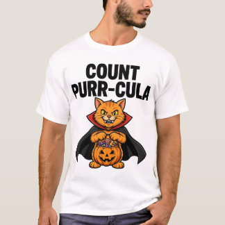 カウント・パルキュラ 面白いヴァンパイア猫Tシャツ Tシャツ