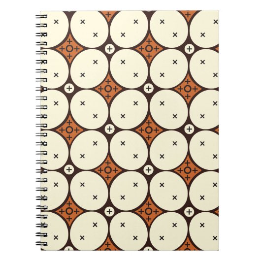 カウンモチーフ、ジャワのろうけつ染めシームレスパターン、SIM ノートブック (正面)