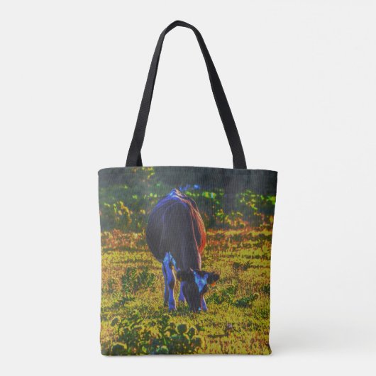 カウーカラフルテキサス州アートファームトート トートバッグ (裏面)