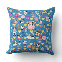 カウ恋人装飾用クッションとハート