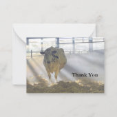 カウ・イン・フォグ・サンキューカード ノートカード (正面)