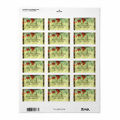 カエデとマグノリアの花 ラベル (フルシート)