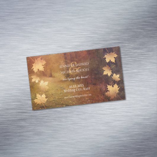 カエデの実を落とす葉秋の遊歩道結婚 マグネット名刺 (インサイチュ)