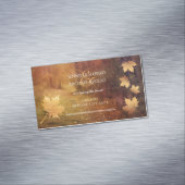 カエデの実を落とす葉秋の遊歩道結婚 マグネット名刺 (インサイチュ)