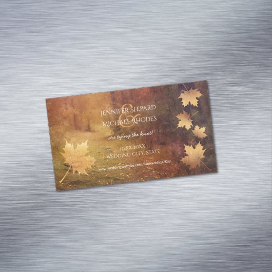 カエデの実を落とす葉秋の遊歩道結婚 マグネット名刺 (インサイチュ)
