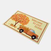 カエデの木とトラック葉の詰め込み – 国 ドアマット (アングル)