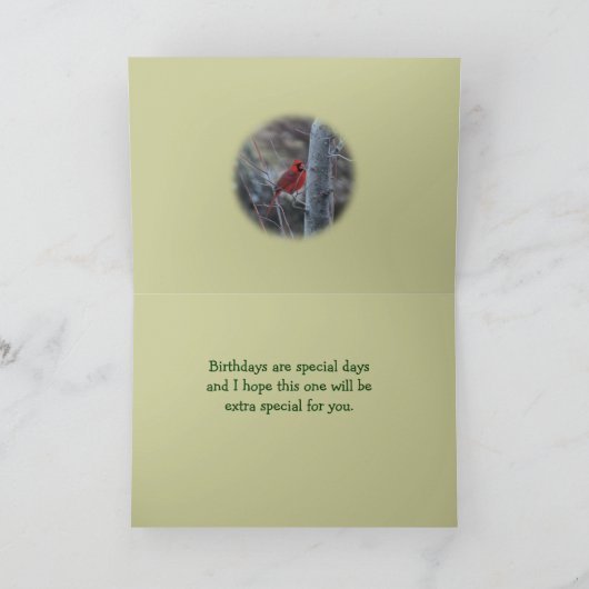 カエデの木の(鳥)ショウジョウコウカンチョウは大事な行事をカスタマイズ カード (内部)