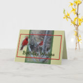 カエデの木の(鳥)ショウジョウコウカンチョウは大事な行事をカスタマイズ カード (黄色い花)