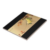 カエデの木、日本のな芸術c.1800sの緑の鳥 タイル (側面)