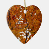 カエデの枝葉にオレンジ秋 セラミックオーナメント (右)