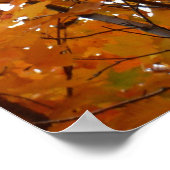 カエデの枝葉にオレンジ秋 ポスター (角)